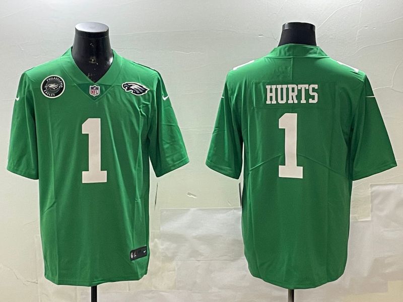 Men Philadelphia Eagles #1 Hurts Green Throwback 2025 Nike Vapor Limited NFL Jersey style 5->philadelphia eagles->NFL Jersey